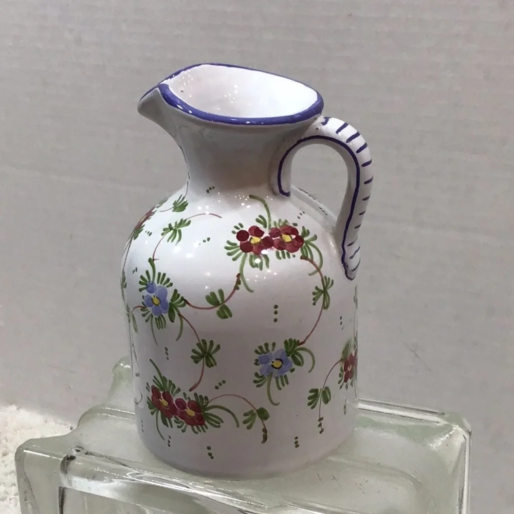 Castelli Faience floral oil pitcher small